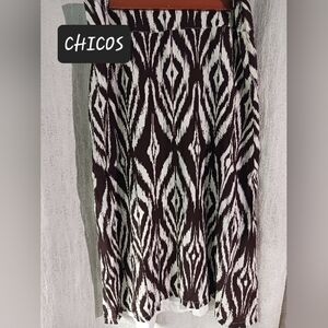 CHICO'S Western midi skirt chicos size 2 womens large